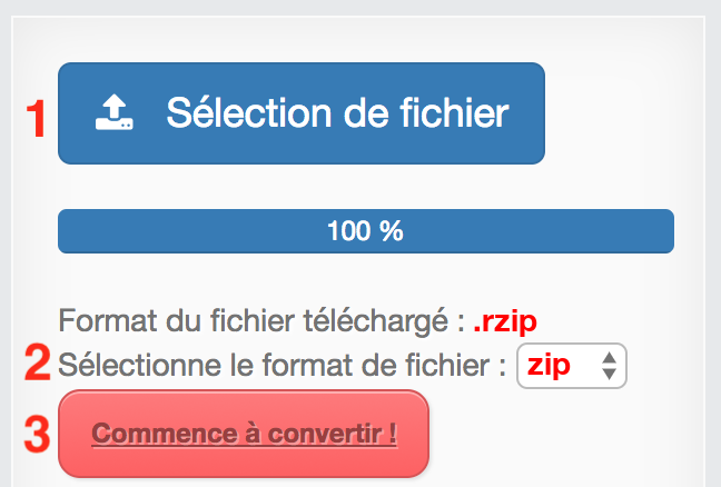 Comment convertir RZIP en ZIP en ligne